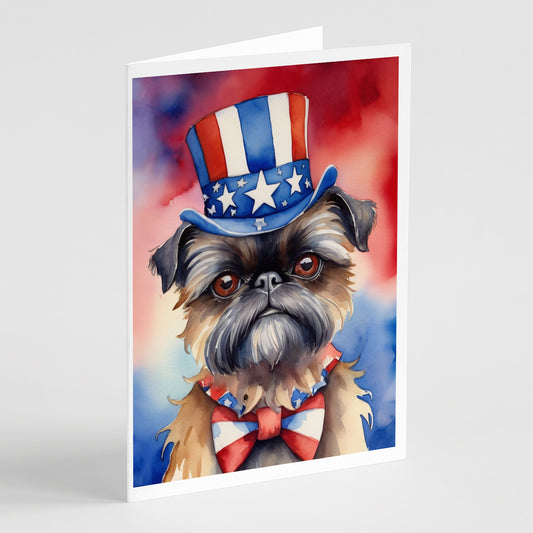 Buy this Brussels Griffon Patriotic American Greeting Cards Pack of 8