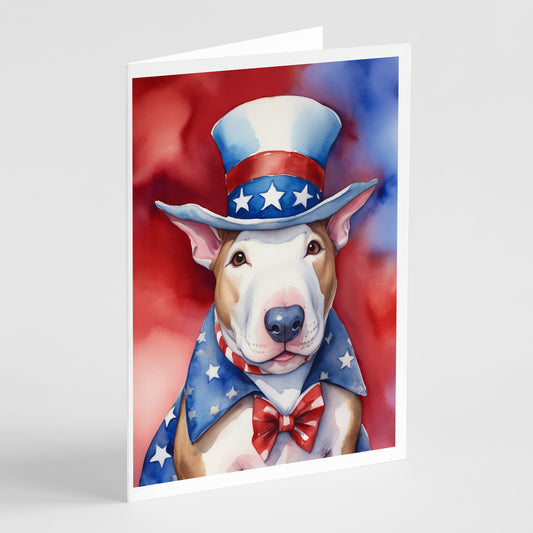 Buy this Bull Terrier Patriotic American Greeting Cards Pack of 8