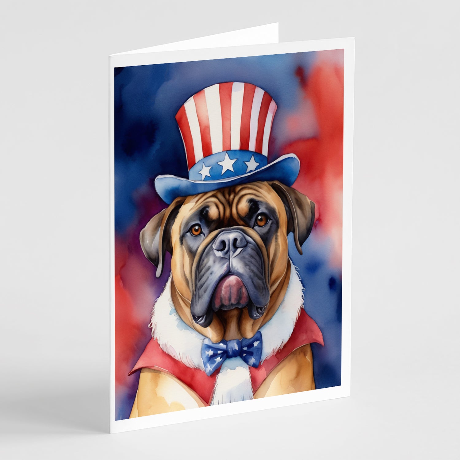 Buy this Bullmastiff Patriotic American Greeting Cards Pack of 8