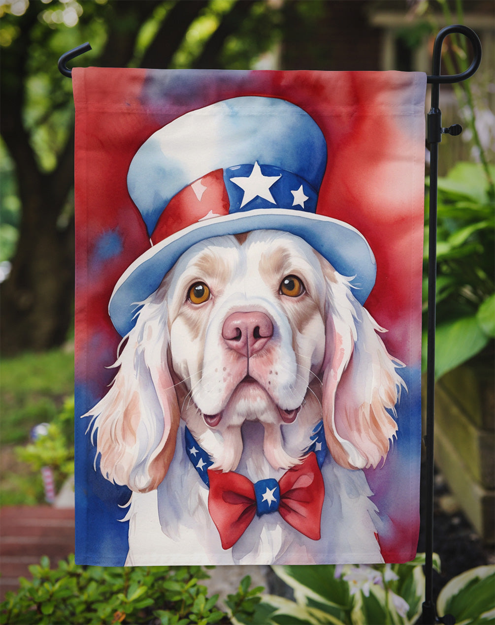 Clumber Spaniel Patriotic American Garden Flag