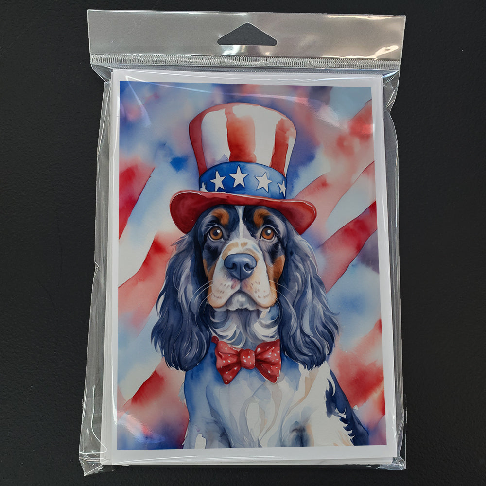 Cocker Spaniel Patriotic American Greeting Cards Pack of 8