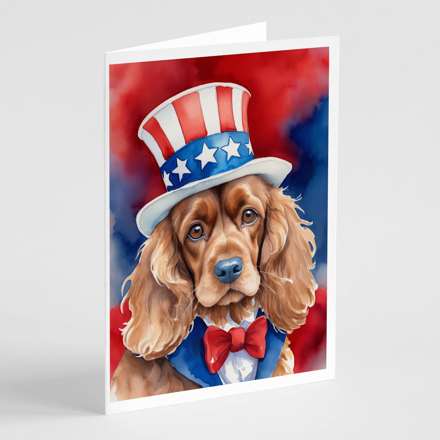 Buy this Cocker Spaniel Patriotic American Greeting Cards Pack of 8