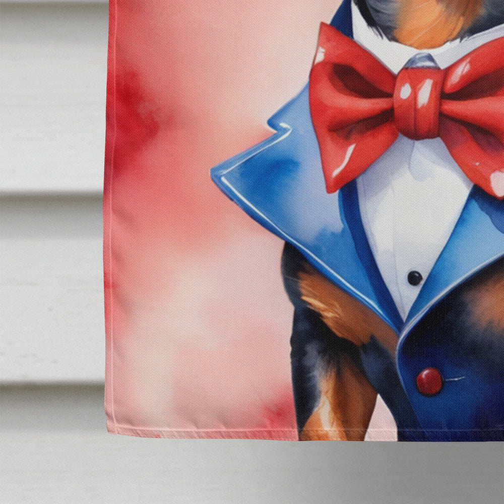 Dachshund Patriotic American House Flag