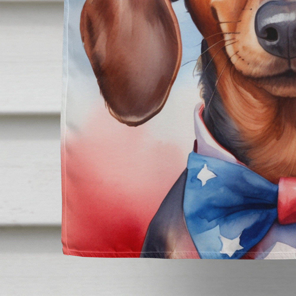 Dachshund Patriotic American House Flag