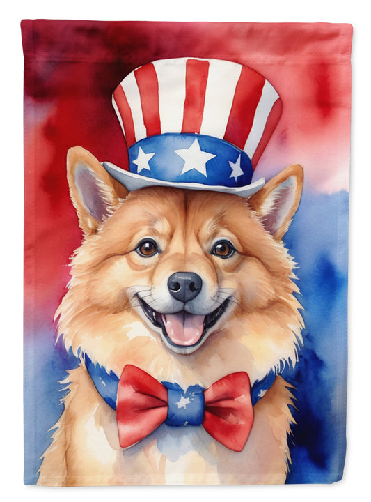 Buy this Finnish Spitz Patriotic American Garden Flag