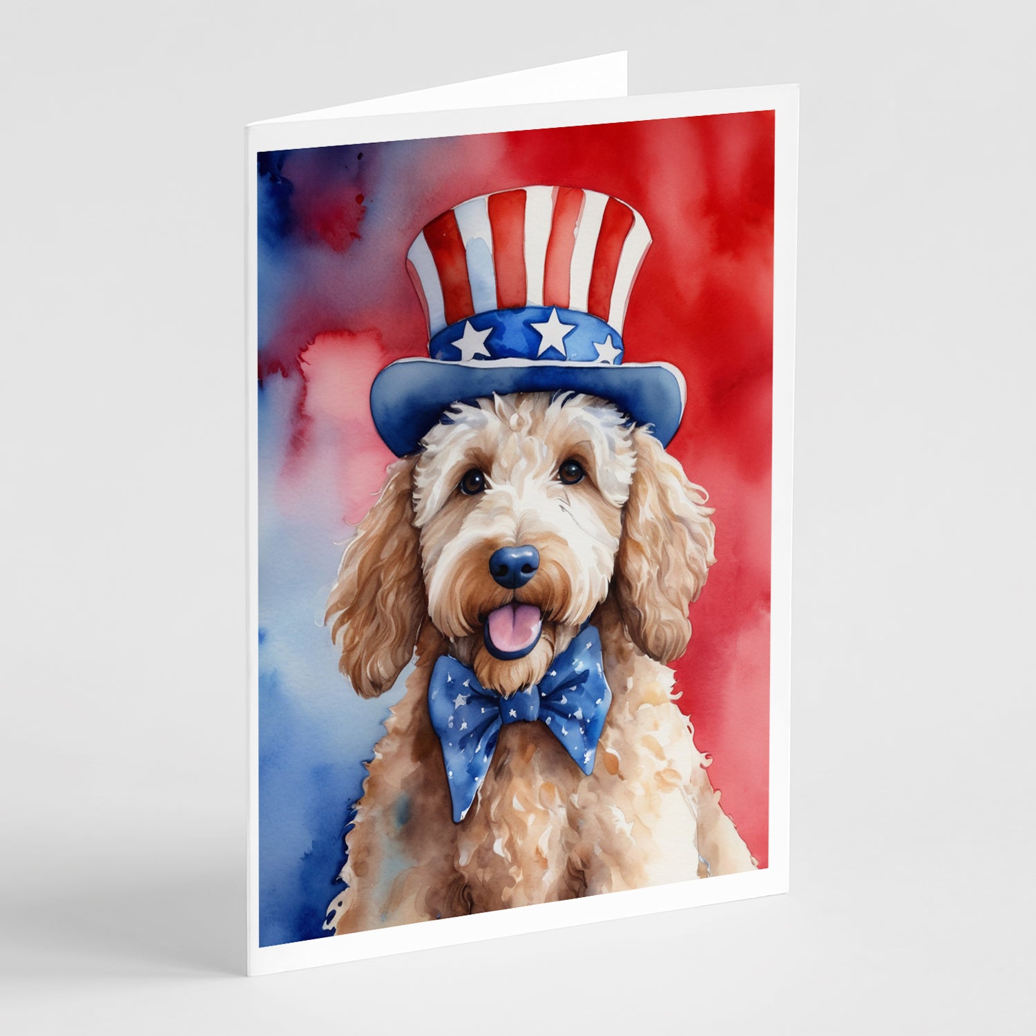 Buy this Goldendoodle Patriotic American Greeting Cards Pack of 8