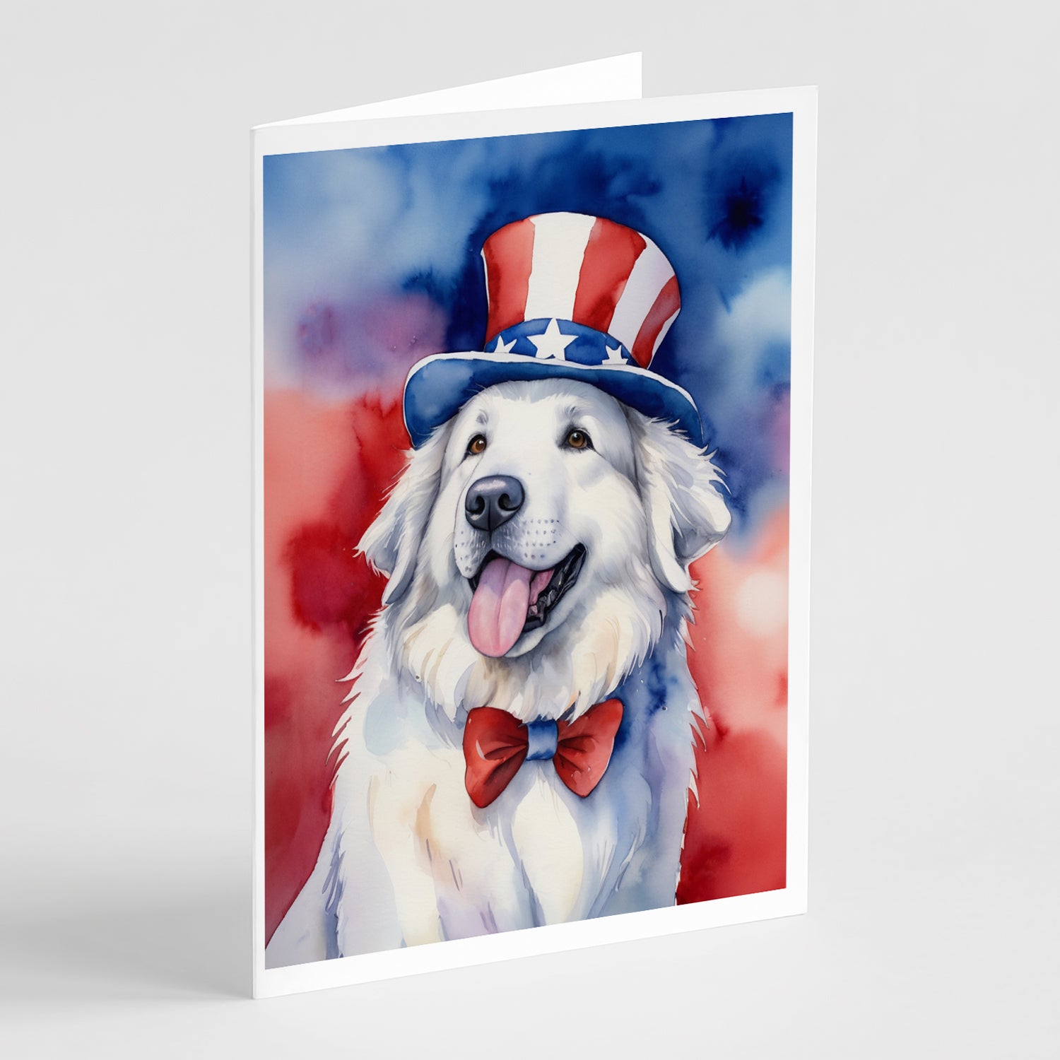 Buy this Great Pyrenees Patriotic American Greeting Cards Pack of 8