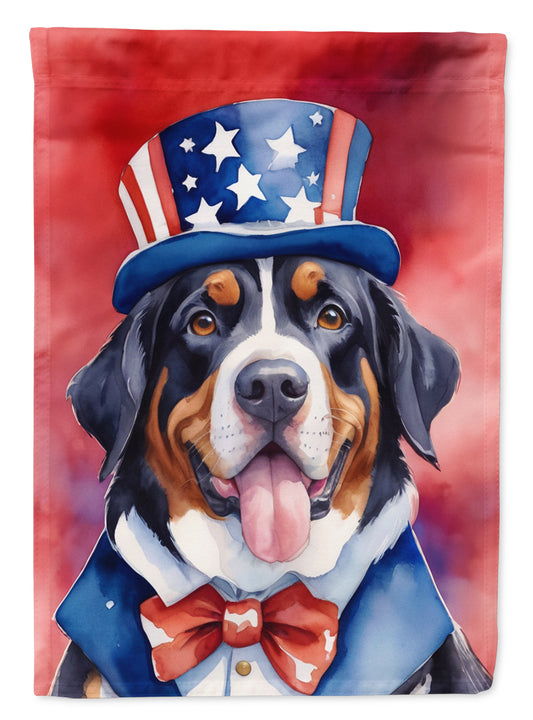 Buy this Greater Swiss Mountain Dog Patriotic American Garden Flag