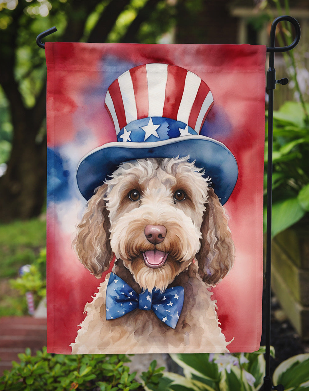 Labradoodle Patriotic American Garden Flag