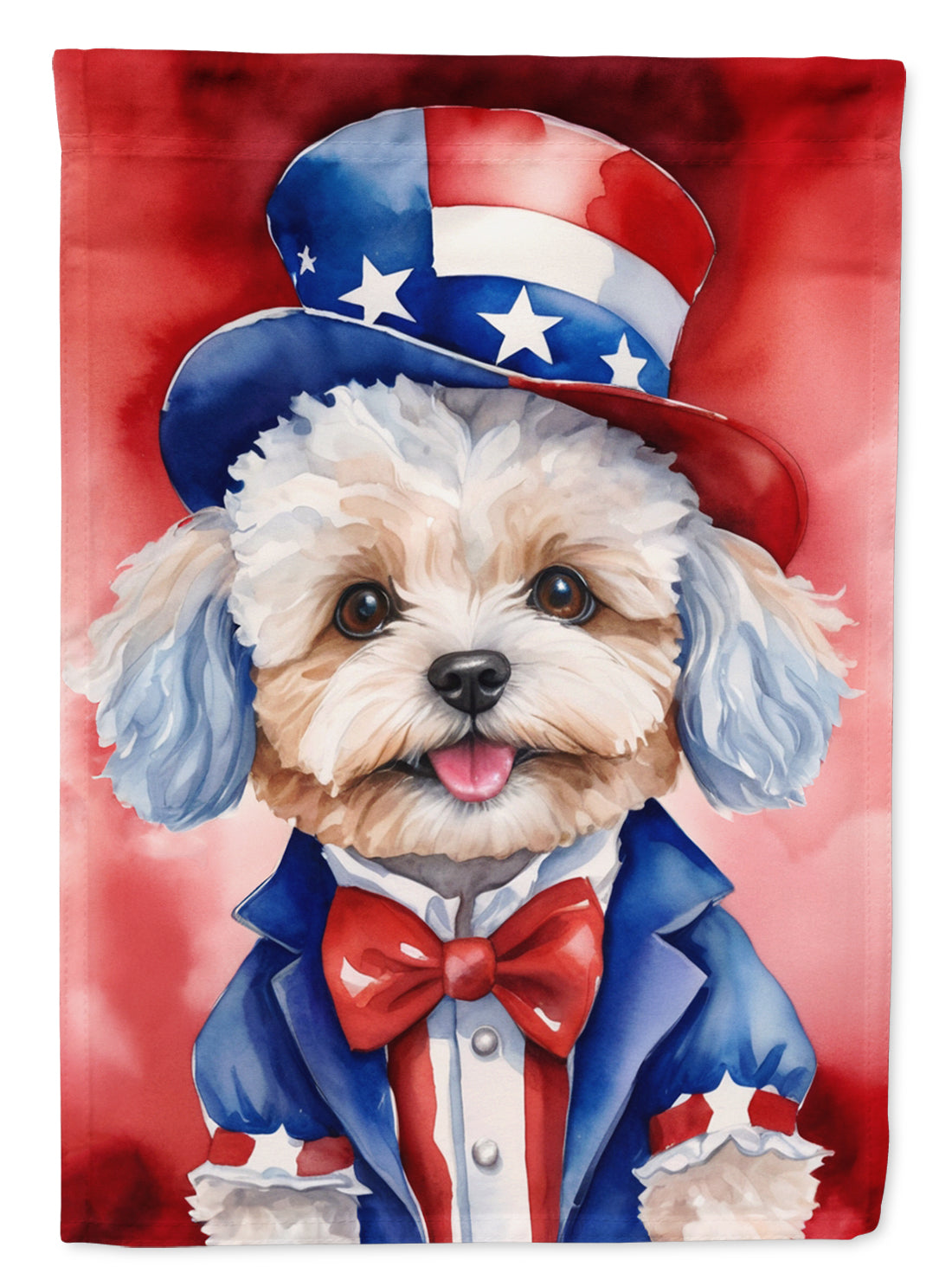 Buy this Maltipoo Patriotic American House Flag