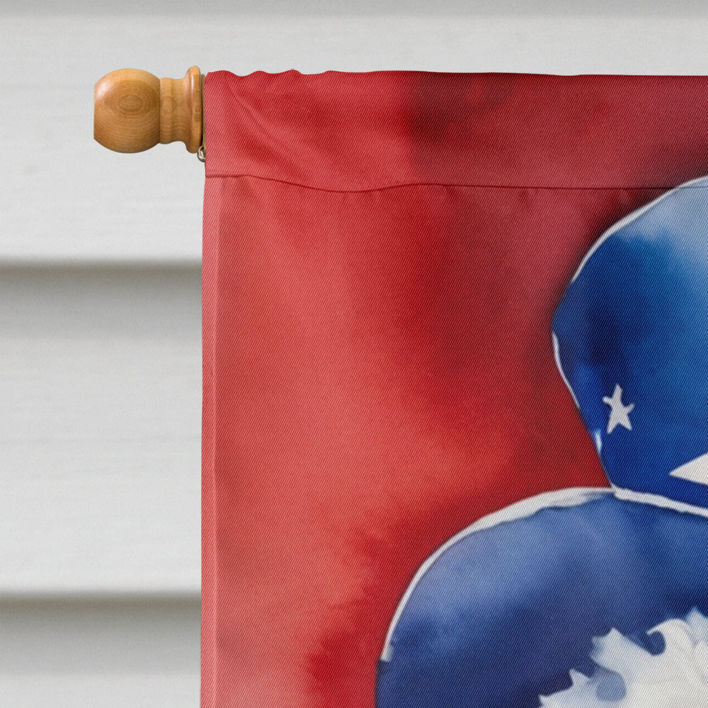 Maltipoo Patriotic American House Flag