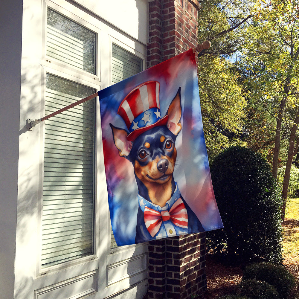 Miniature Pinscher Patriotic American House Flag