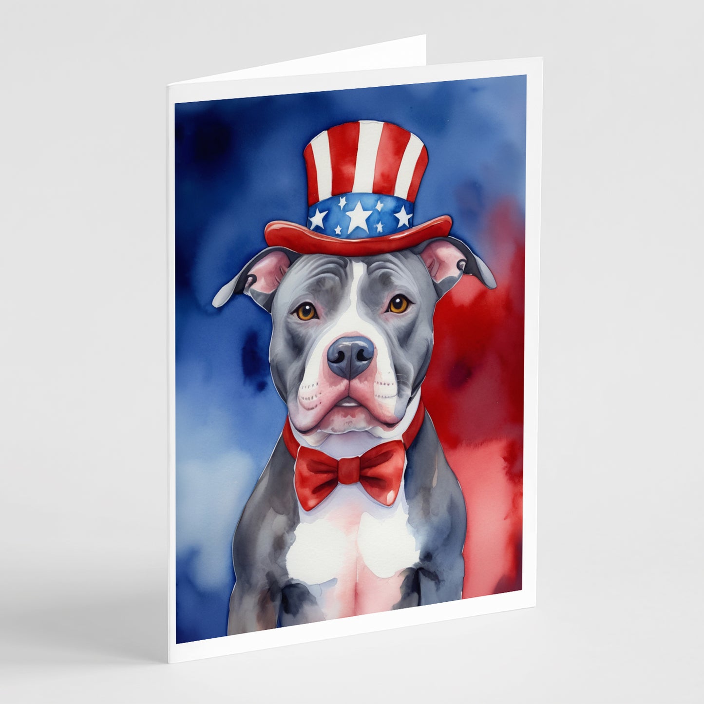 Buy this Pit Bull Terrier Patriotic American Greeting Cards Pack of 8