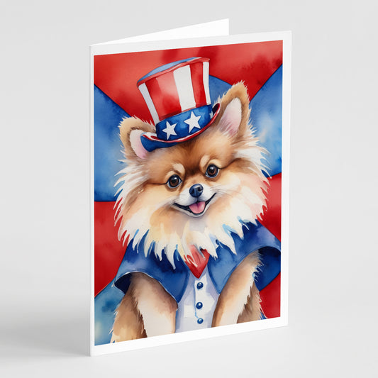 Buy this Pomeranian Patriotic American Greeting Cards Pack of 8