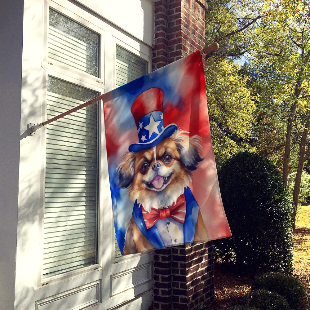 Tibetan Spaniel Patriotic American House Flag