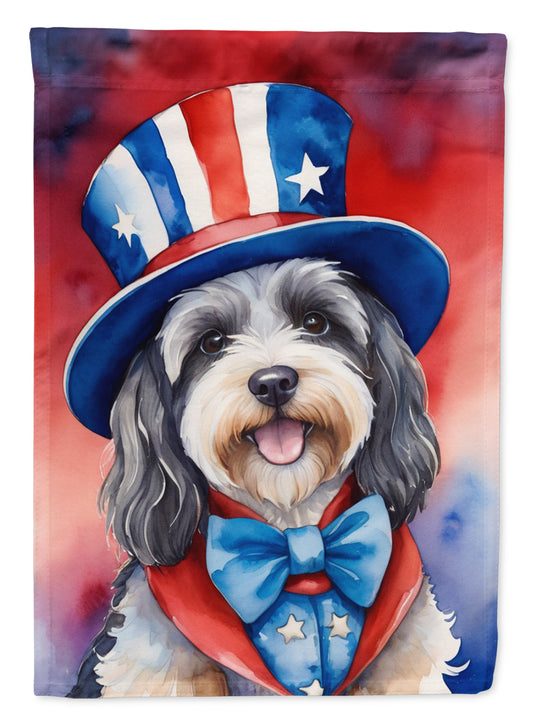 Buy this Tibetan Terrier Patriotic American House Flag