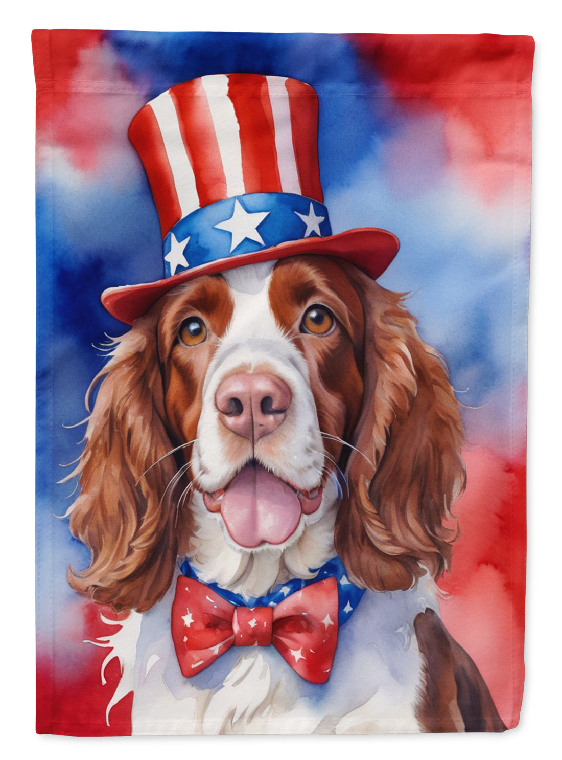 Buy this Welsh Springer Spaniel Patriotic American House Flag