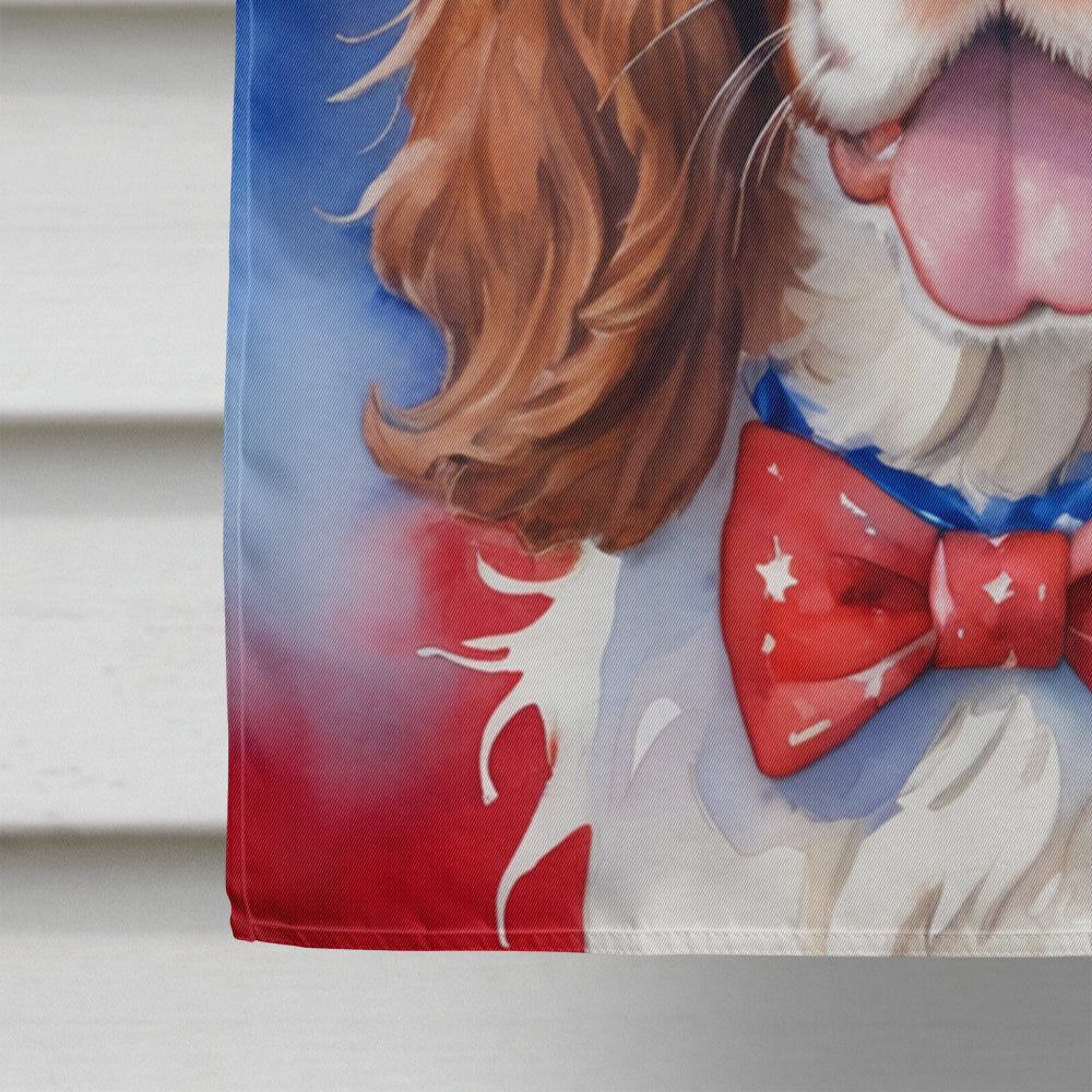 Welsh Springer Spaniel Patriotic American House Flag