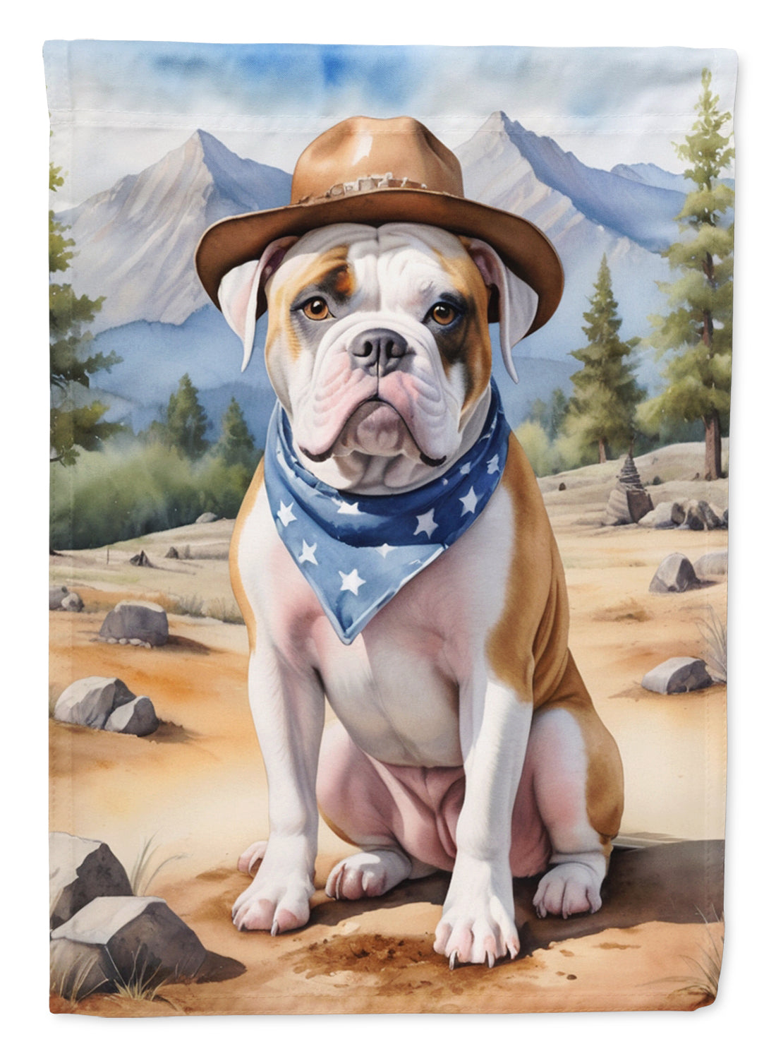 Buy this American Bulldog Cowboy Welcome House Flag