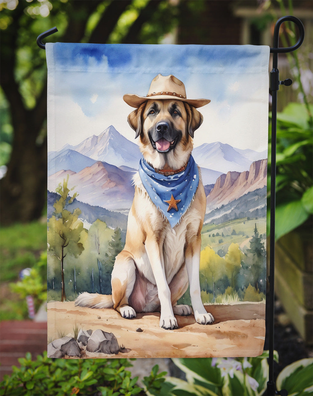 Anatolian Shepherd Cowboy Welcome Garden Flag