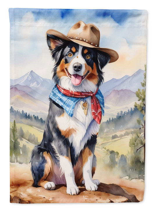 Buy this Australian Shepherd Cowboy Welcome Garden Flag