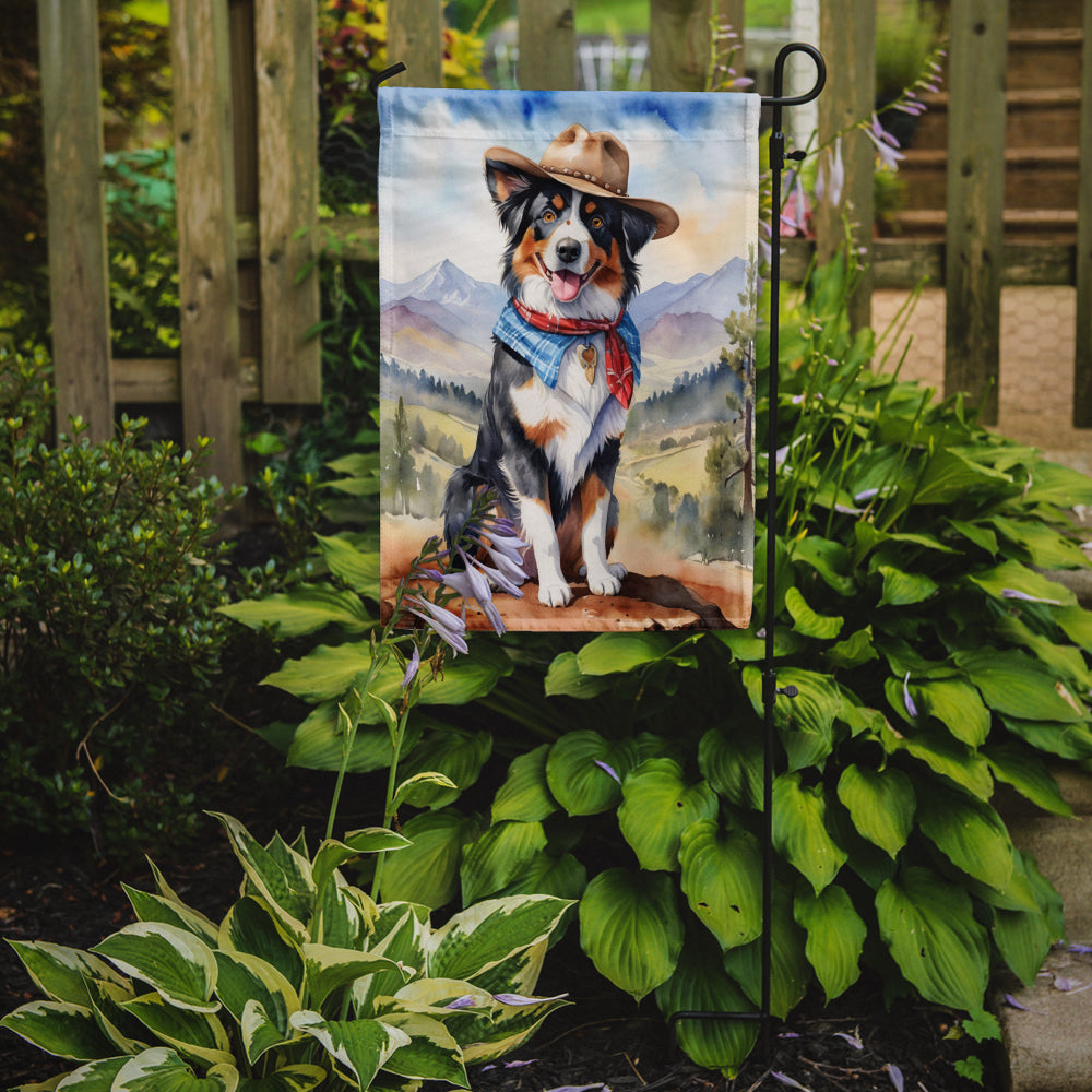 Australian Shepherd Cowboy Welcome Garden Flag