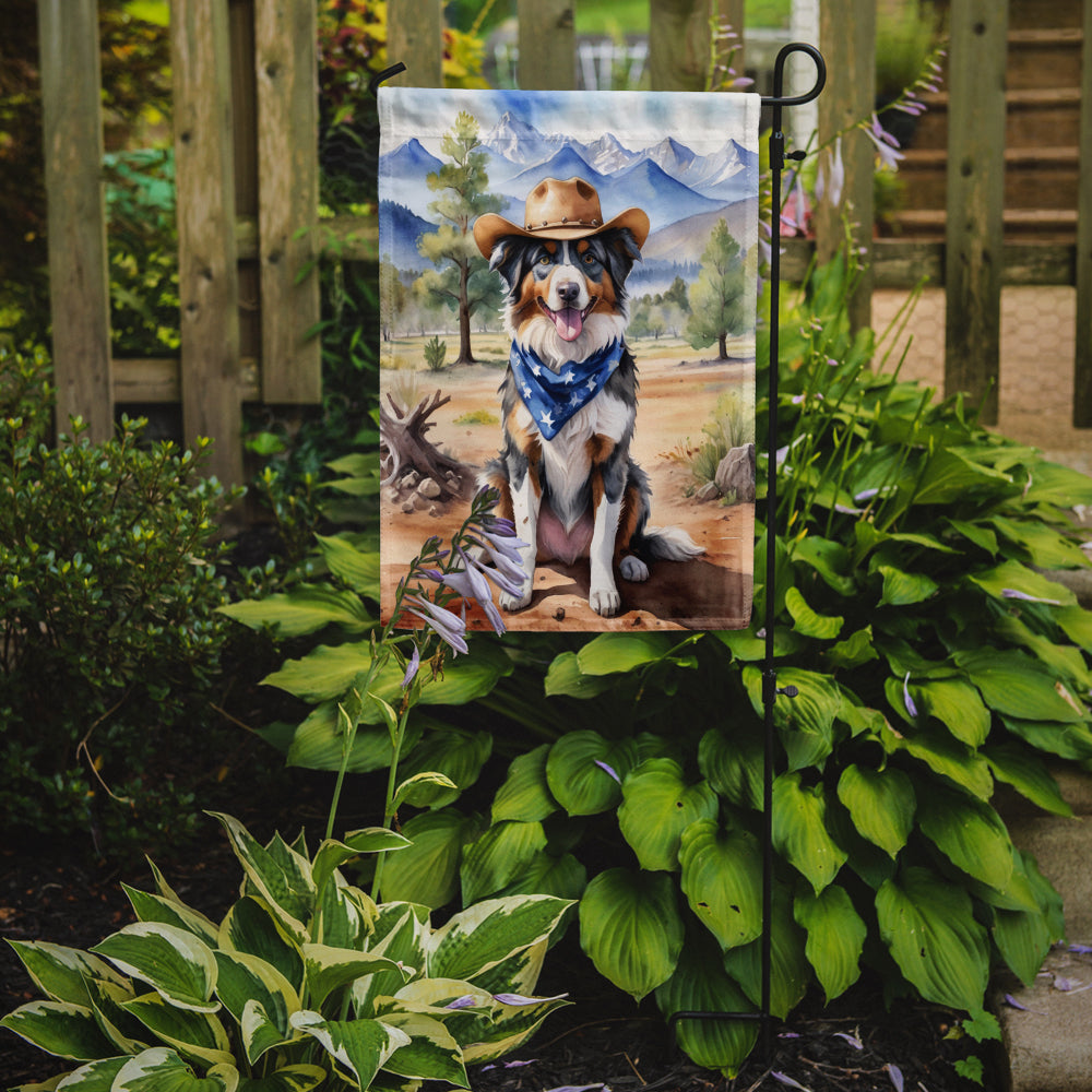 Australian Shepherd Cowboy Welcome Garden Flag