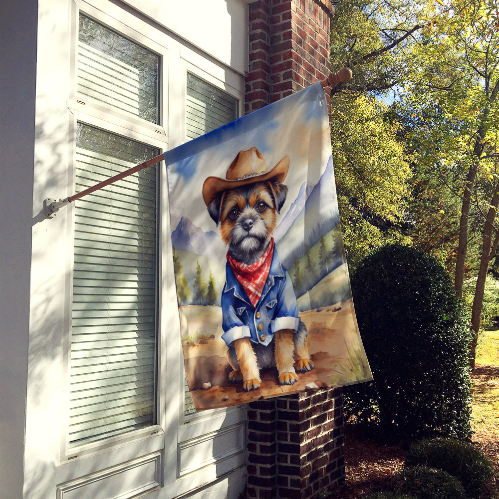 Border Terrier Cowboy Welcome House Flag