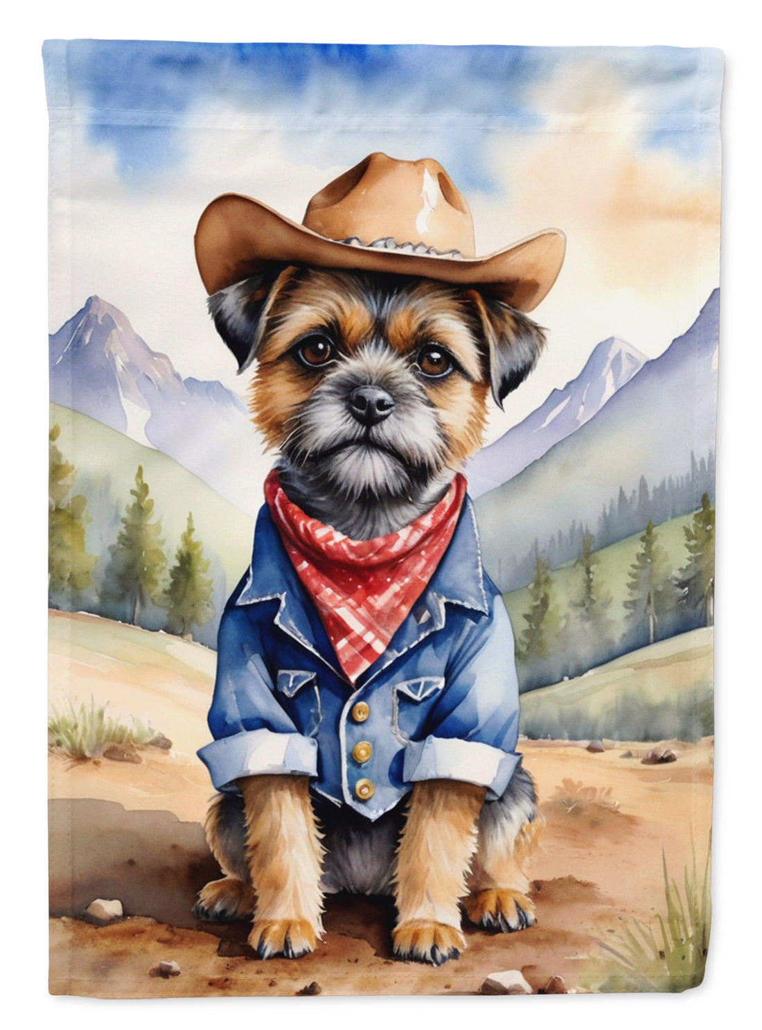 Buy this Border Terrier Cowboy Welcome Garden Flag