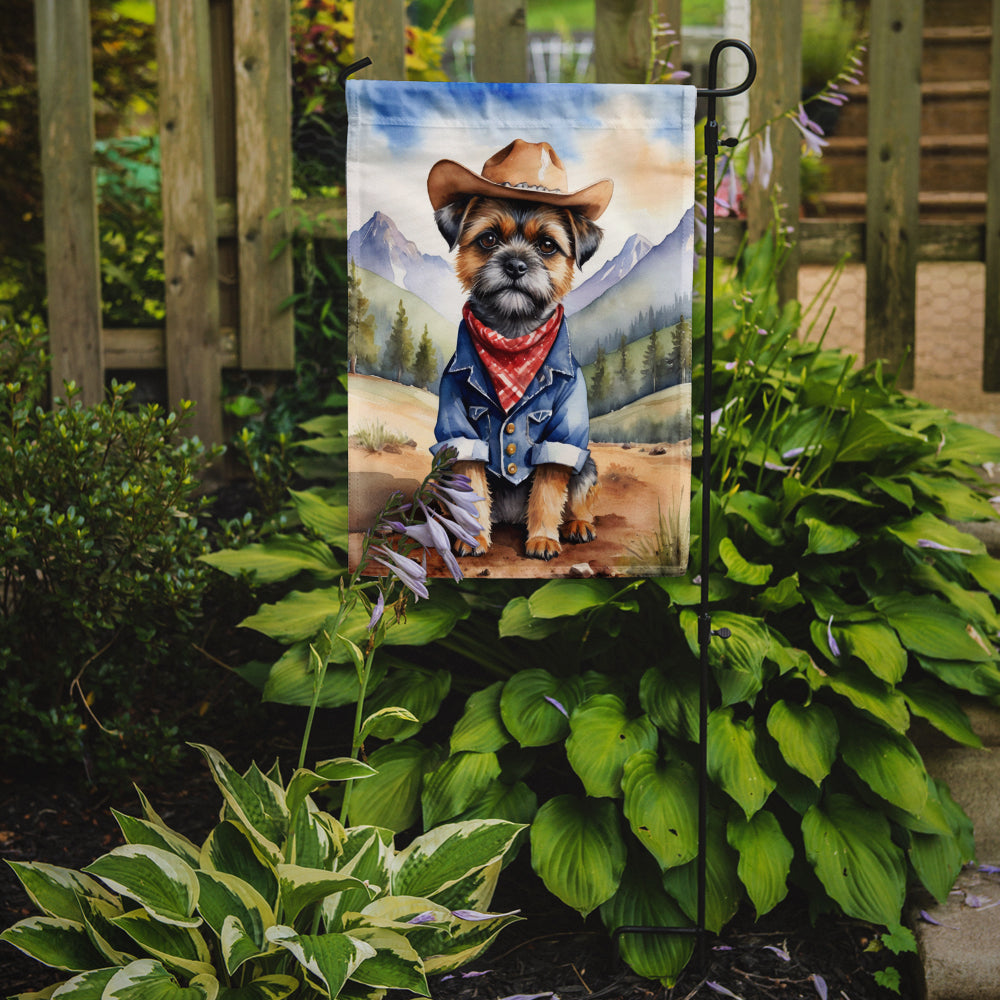 Border Terrier Cowboy Welcome Garden Flag