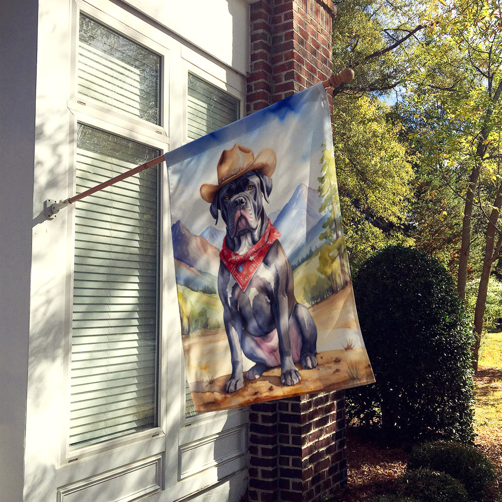 Cane Corso Cowboy Welcome House Flag