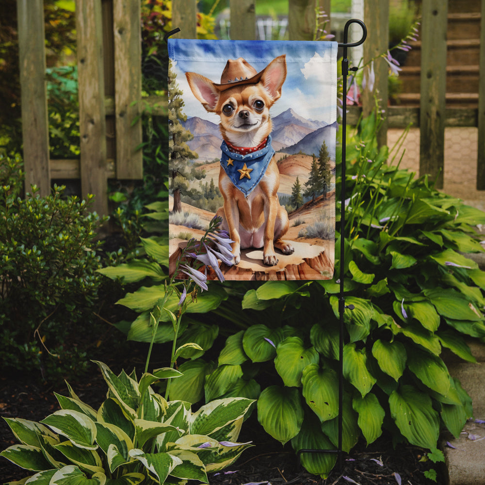 Chihuahua Cowboy Welcome Garden Flag