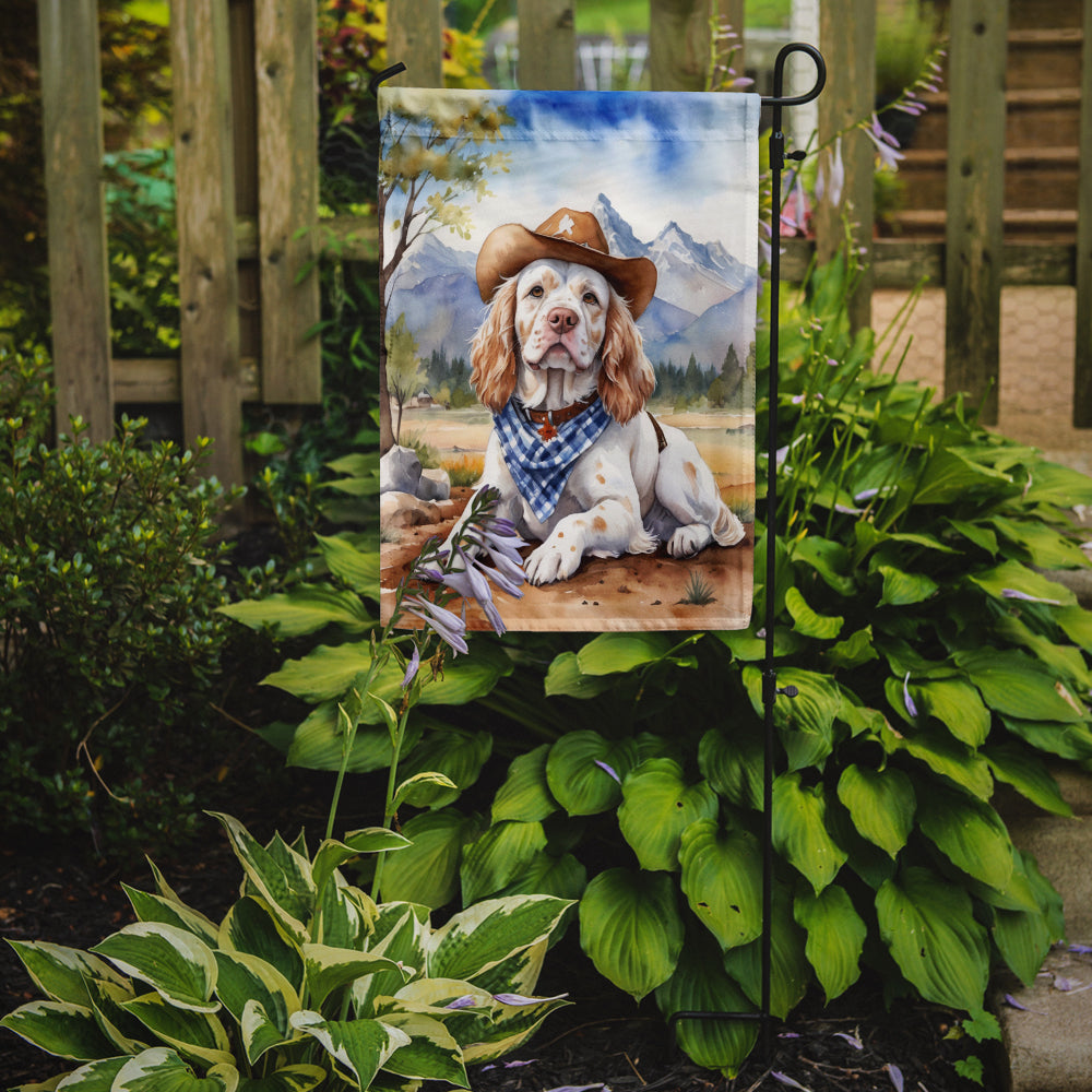 Clumber Spaniel Cowboy Welcome Garden Flag