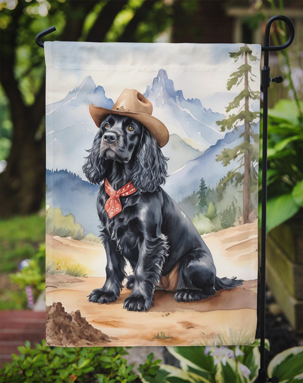 Cocker Spaniel Cowboy Welcome Garden Flag