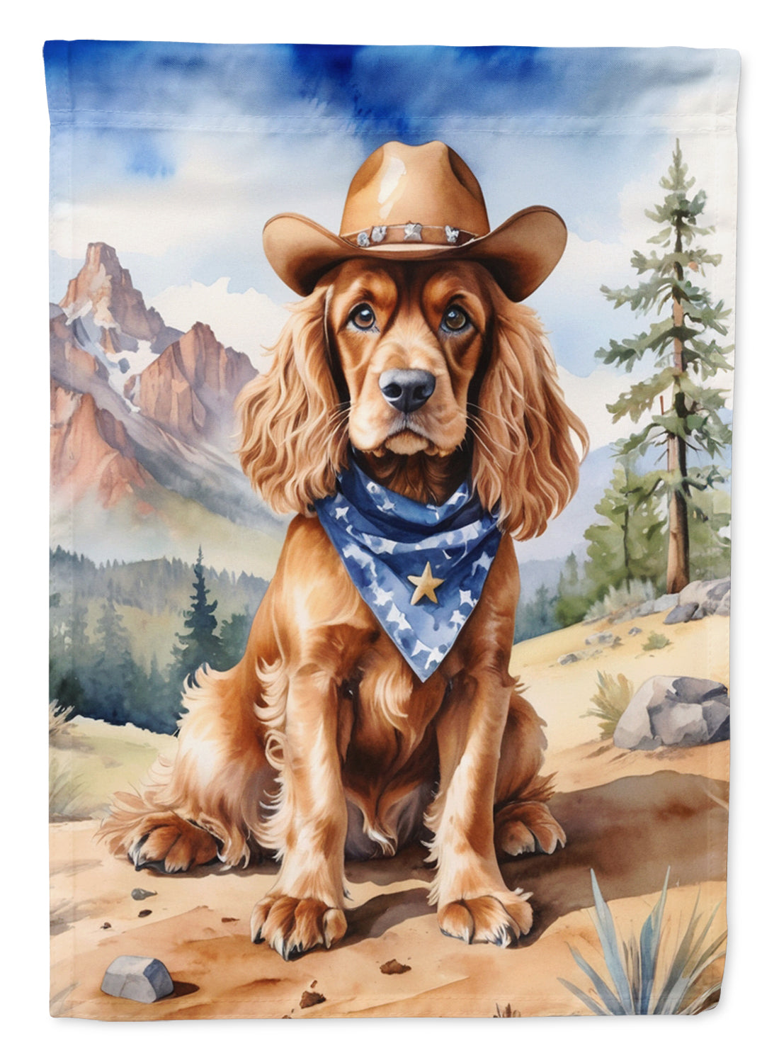 Buy this Cocker Spaniel Cowboy Welcome House Flag