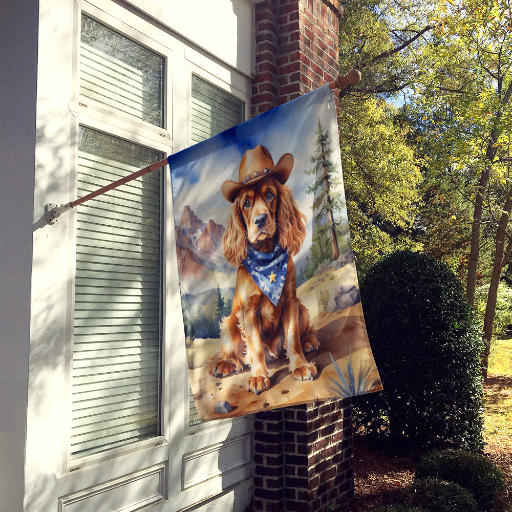 Cocker Spaniel Cowboy Welcome House Flag