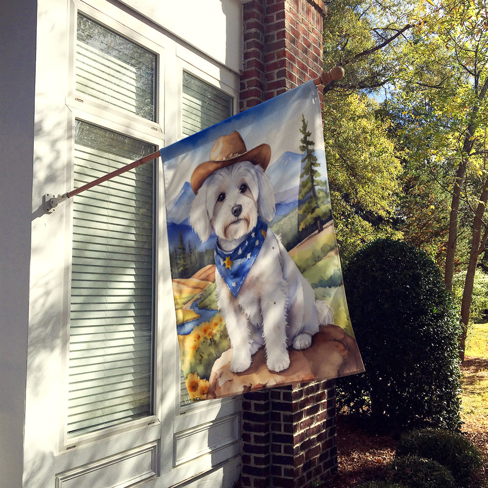 Coton de Tulear Cowboy Welcome House Flag