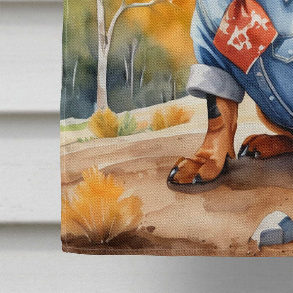 Dachshund Cowboy Welcome House Flag