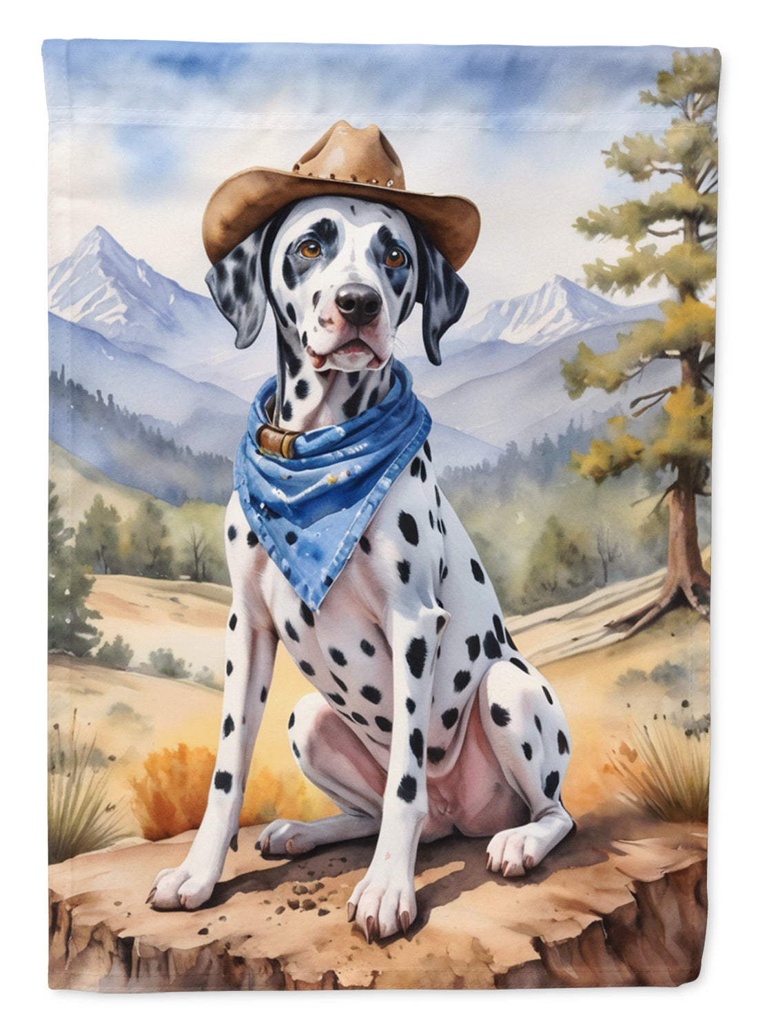 Buy this Dalmatian Cowboy Welcome House Flag