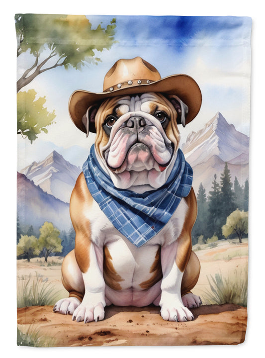 Buy this English Bulldog Cowboy Welcome Garden Flag