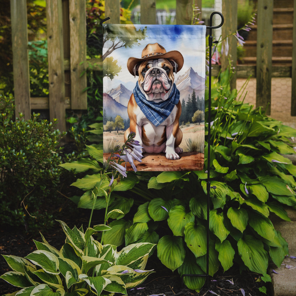 English Bulldog Cowboy Welcome Garden Flag