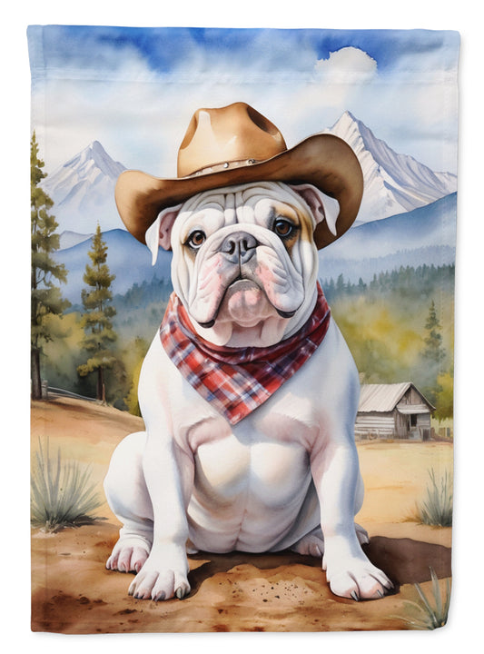 Buy this English Bulldog Cowboy Welcome House Flag