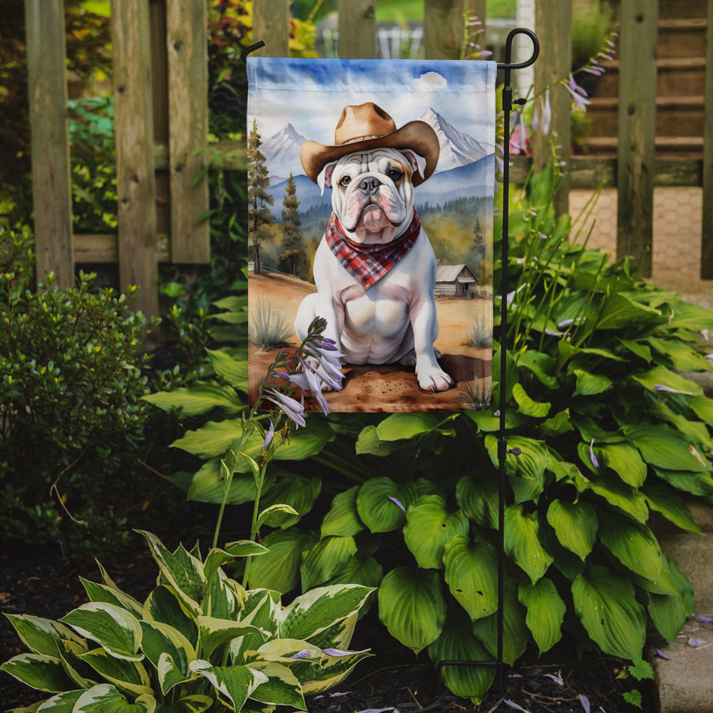 English Bulldog Cowboy Welcome Garden Flag