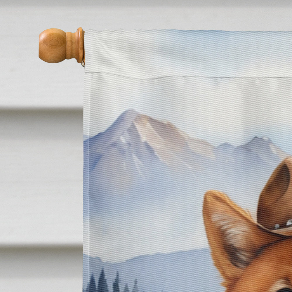 Finnish Spitz Cowboy Welcome House Flag