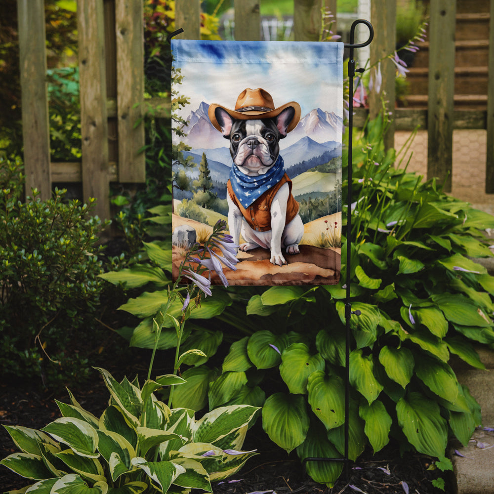 French Bulldog Cowboy Welcome Garden Flag