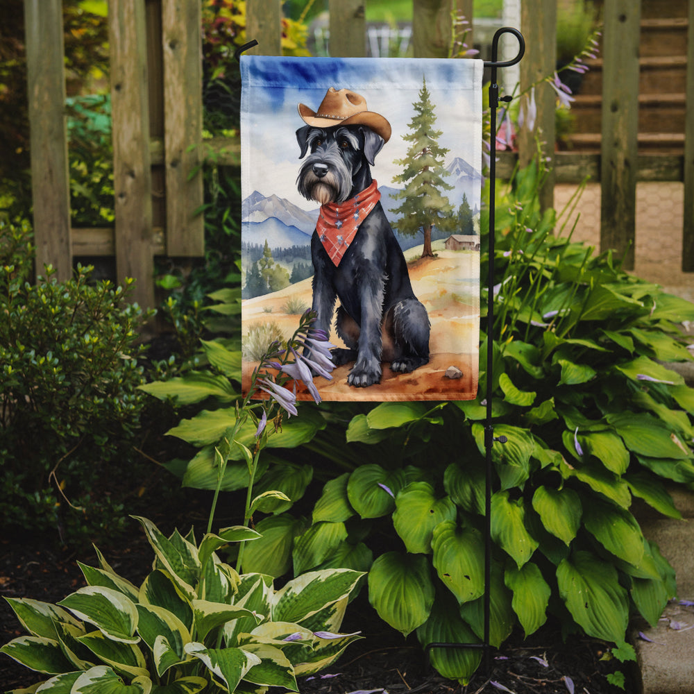 Giant Schnauzer Cowboy Welcome Garden Flag