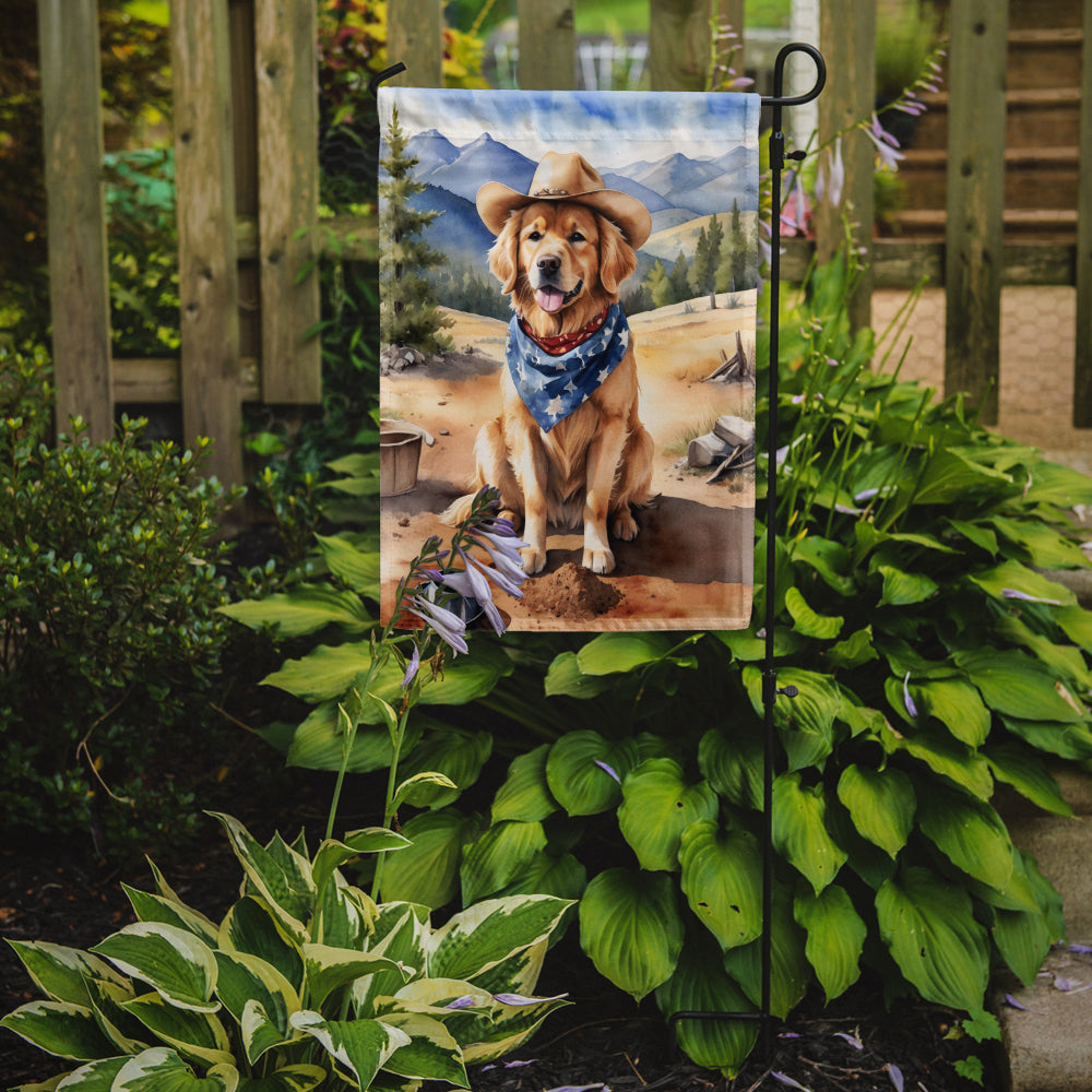 Golden Retriever Cowboy Welcome Garden Flag