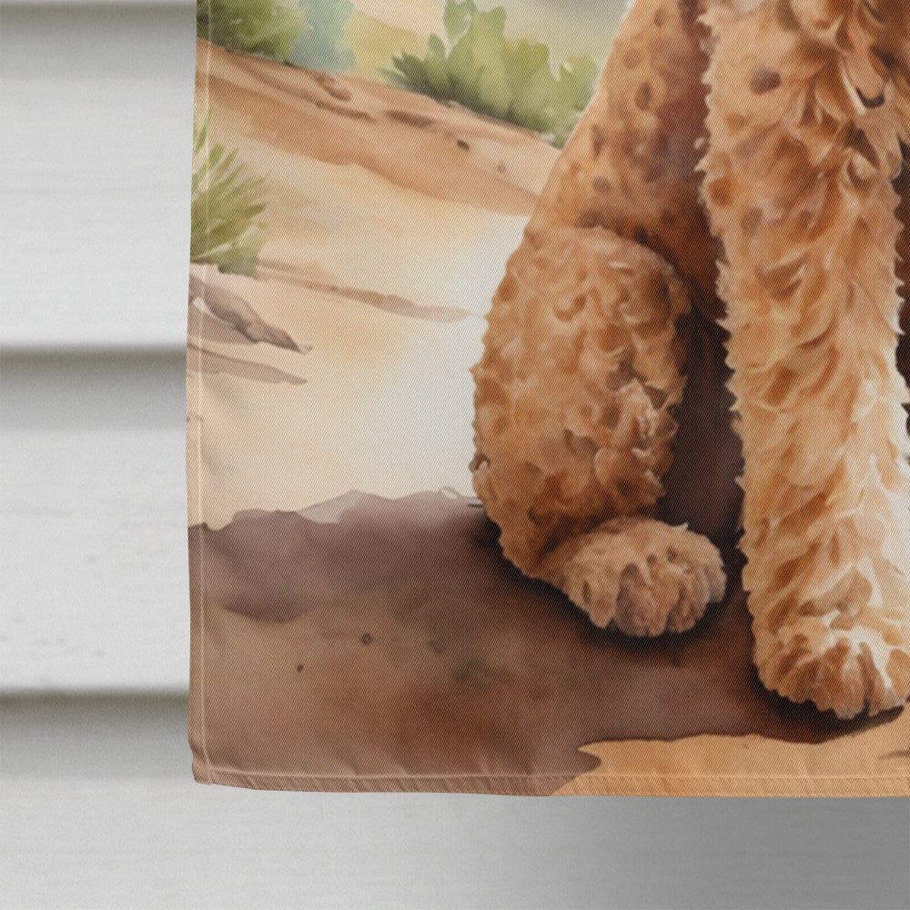 Goldendoodle Cowboy Welcome House Flag