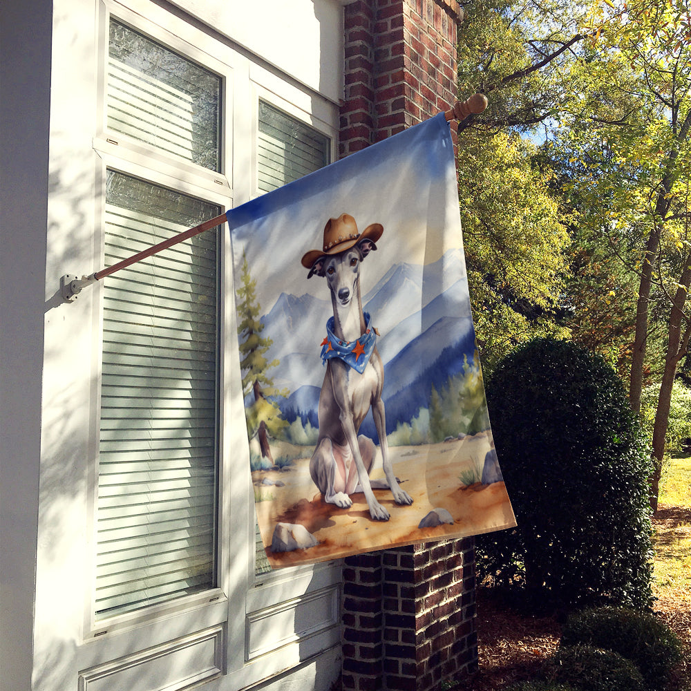 Greyhound Cowboy Welcome House Flag