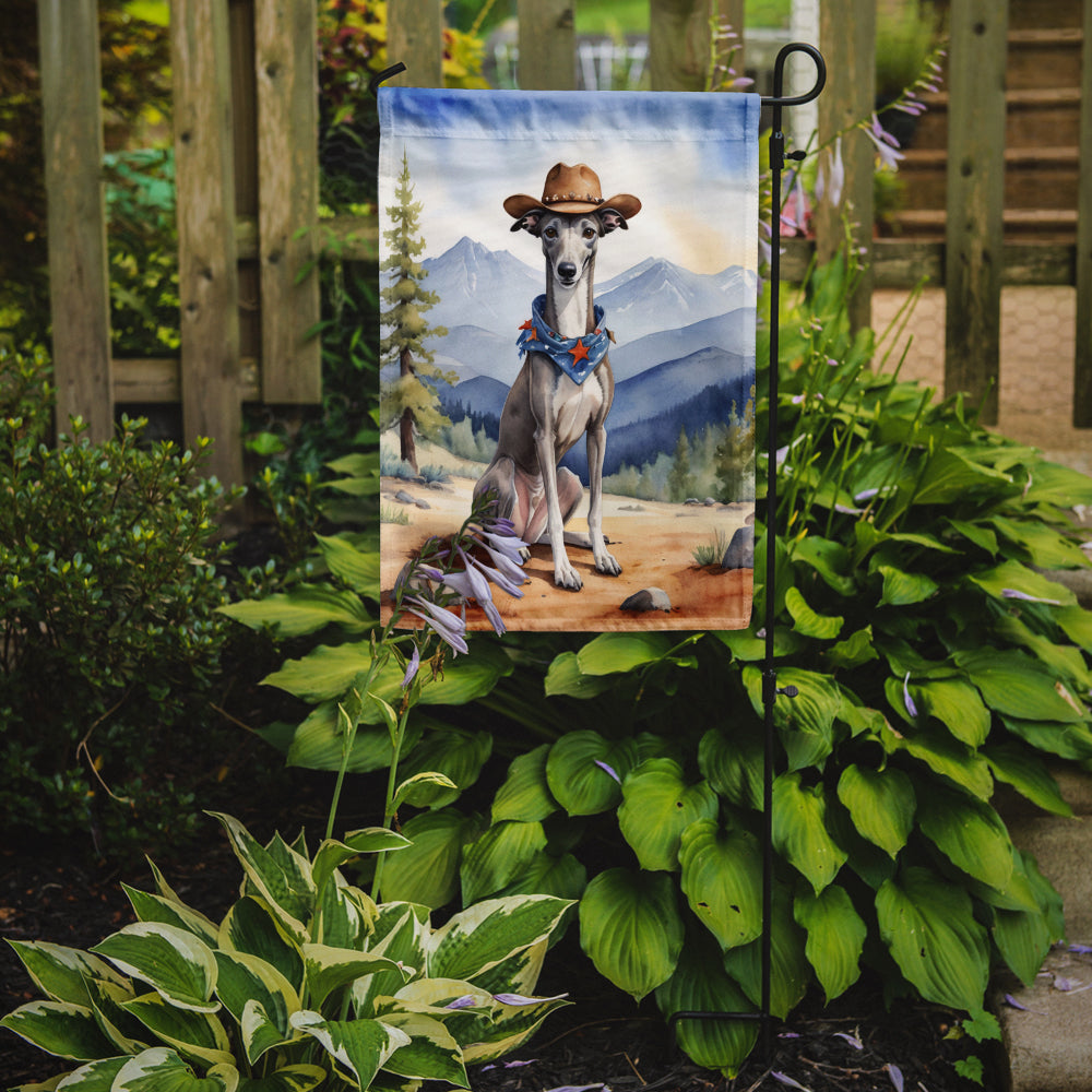 Greyhound Cowboy Welcome Garden Flag